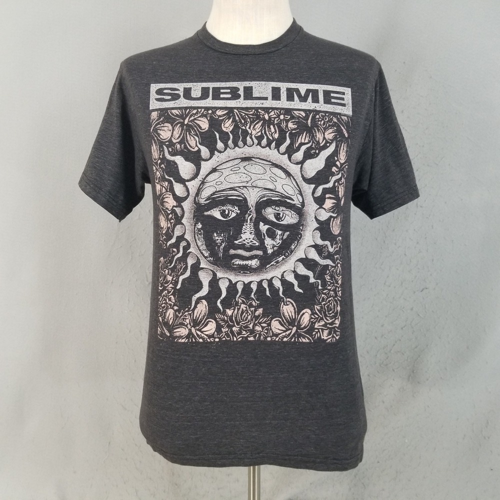Sublime T Shirt Mens Medium Gray Sun Logo Graphic Short Sleeve Band Tee 2015